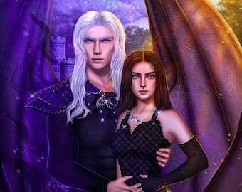 Asteria and Calix Art Print - Mountains - from Of Light and Freedom (The Star Queen Chronicles)