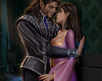 Asteria and Cyrus Art Print from Of Darkness and Ruination (The Star Queen Chronicles)