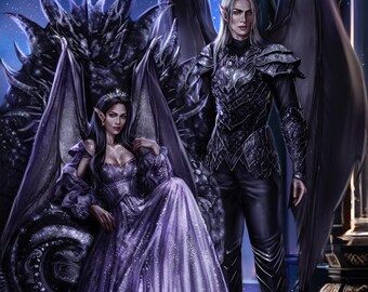 Asteria and Calix Art Print - Throne Scene - from Of Light and Freedom (The Star Queen Chronicles)