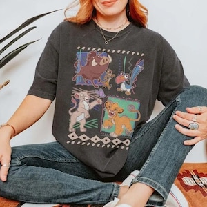 Retro 90s Lion King Simbba And Timmon T-shirt, Vintage Lion King Hoodie, Hakuna Matata Retro Sweatshirt, Womenswear Summer Comfort