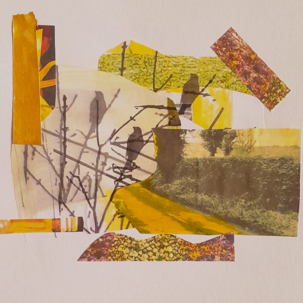 Morning Carlow - mixed media collage  original work by Amanda Tapley