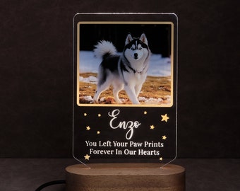 Pet Memorial Night Light, Pet Memorial Gift for Dog Mom, Pet Memorial Gift, Dog Sympathy Gift, Dog Mom Gift, Forever Loved Gift Bedside Lamp