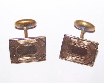 Classic VINTAGE Bean-Back Cuff Links Marked GLP CO North Attleboro, Massachusetts