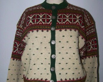 Vintage Steen & Strom Hand Knit Wool Sweater Norwegian Great Colors