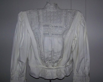 Beauty Antique Blouse High Neck 3D Embroidery Wearable Size