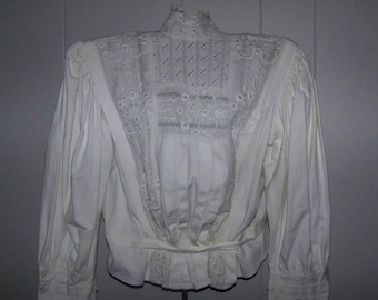 Beauty Antique Blouse High Neck 3D Embroidery Wearable Size