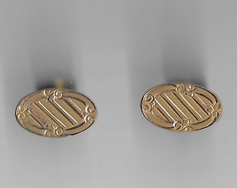 Beautiful VINTAGE Bean-Back Cuff Links Marked G.L.P. CO.