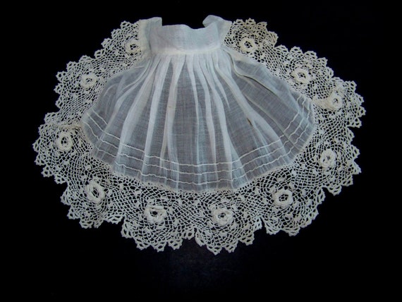 Vintage Handmade Fichu Jabot Sheer Irish Crochet Trim Etsy