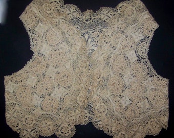 Exquisite Antique 19th Century Maltese Silk Lace Bolero/Vest