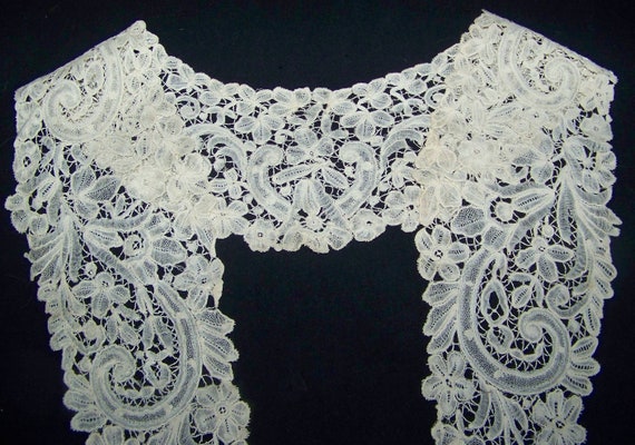Antique  Handmade  Duchesse Bobbin  Lace Collar L… - image 2
