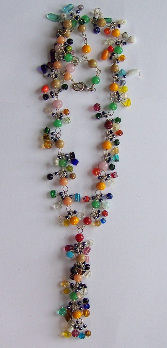 VINTAGE  Glass Bead Necklace - image 5