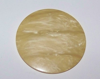 Vintage Marbled Coat Button 2 Inch Cream