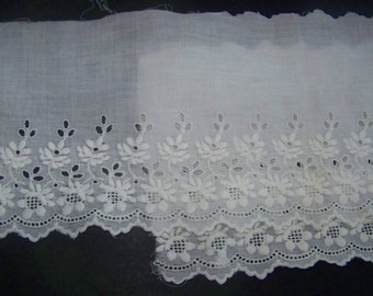 Vintage Whitework Embroidered Trim 46.5"