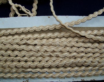 Antique Cording Trim  Boudoir  Costume Passementerie Tan