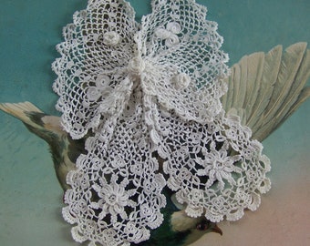 Antique/Vintage Jabot Irish Crochet Tiny Scale Detail