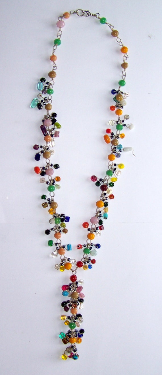 VINTAGE  Glass Bead Necklace - image 4