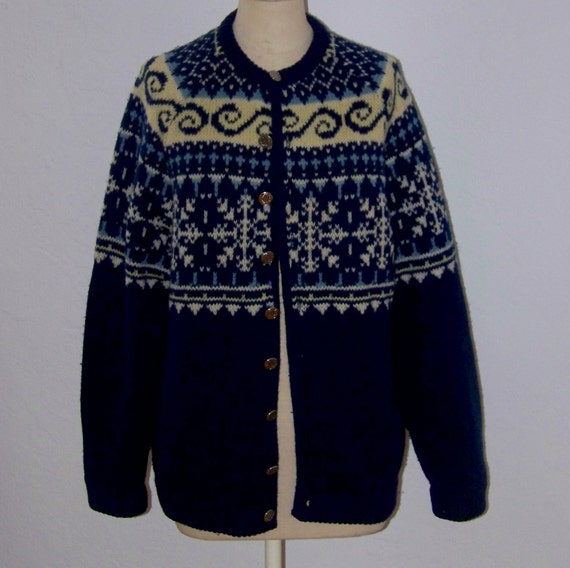 Vintage 50s White Stag Classic Button Cardigan Snowflake - Etsy