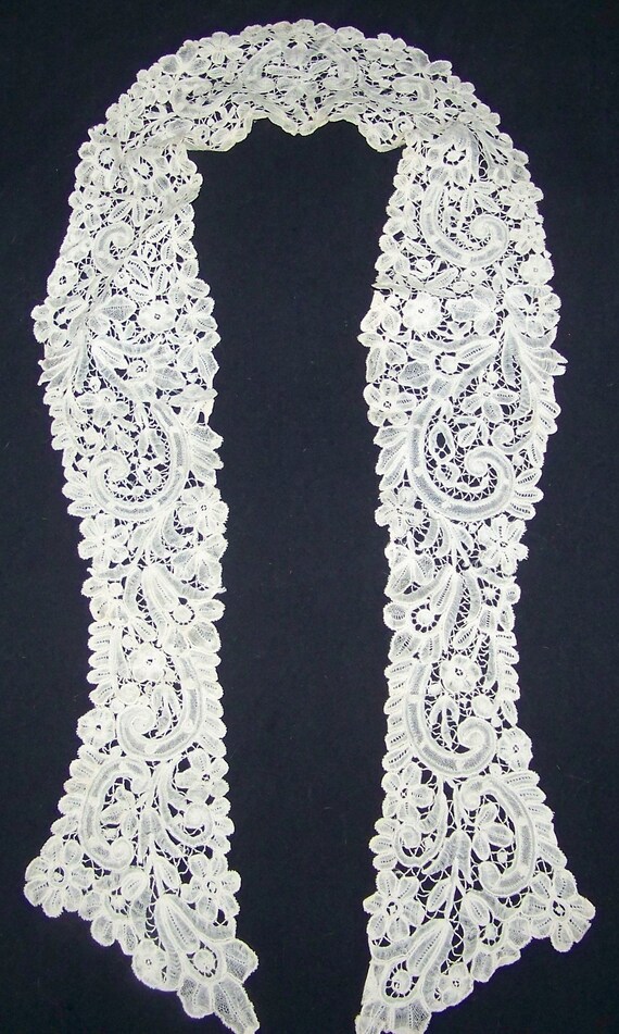 Antique  Handmade  Duchesse Bobbin  Lace Collar L… - image 3