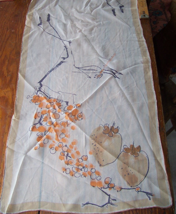 Vintage  Vera Neumann Silk  1960's Oblong Scarf S… - image 1