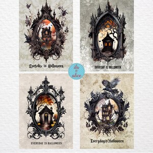 Ensemble de cartes postales Tous les jours pour Halloween, carte postale Halloween pour amoureux, carte postale maison hantée effrayante orange noir, compte à rebours d'Halloween pour la poste