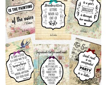 Freundschaft Postkarten Set, Florale Post, 6er Set