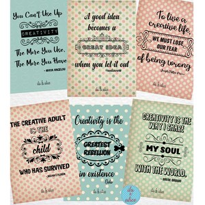 Jeu de cartes postales citation littéraire pour amis créatifs, artiste, correspondant, citation de Brene Brown, Maya Angelou, motivant, édifiant, inspirant