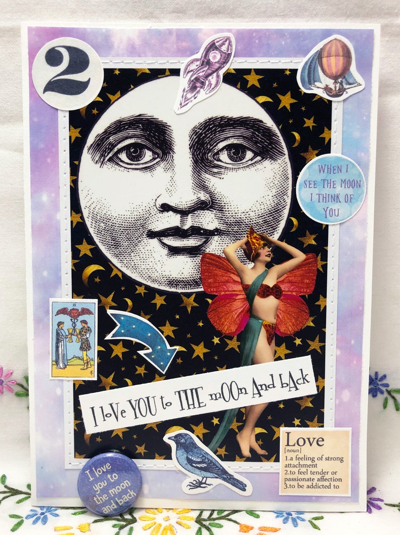 I Love You To The Moon and Back-Full Moon-The Moon /& The Stars-La Luna-Friendship-Anniversary-Fairy-Moon Goddess-Friendship-Magical--