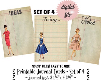 Vintage Look Printable Journal Cards Junk Journal Cards Vintage Look Planner Card Vintage Scrap Booking Ephemera Journal Spot Vision Board