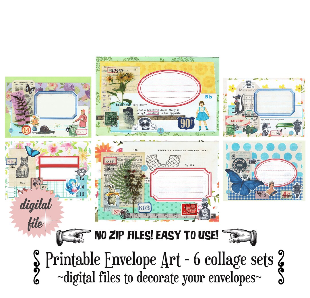 Pretty Vintage Address Label for Snail Mail and Pen Pal, Whimsical ...