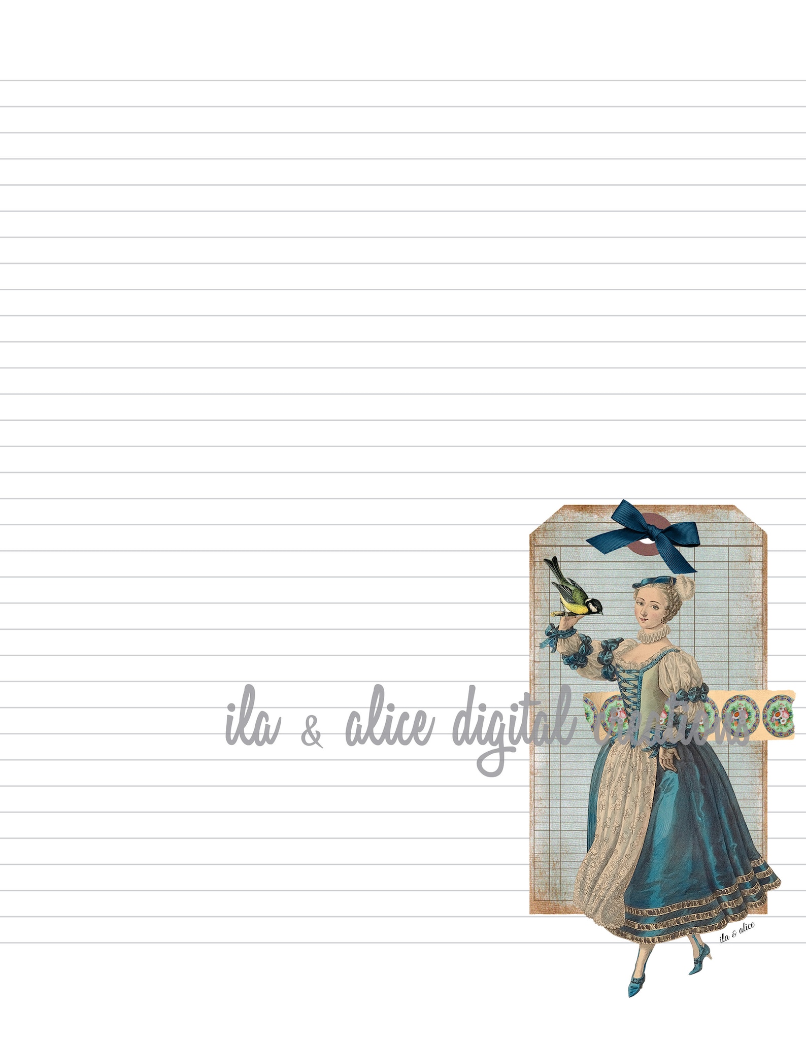 Victorian Ladies Printable Stationary-Vintage Women Writing | Etsy