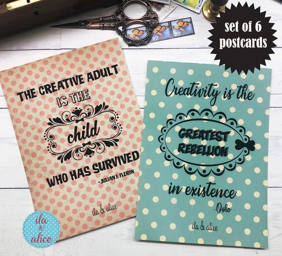 Citation Litteraire Ensemble De Cartes Postales Pour Amis Etsy France