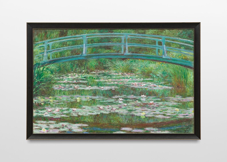 Monet Exhibition Poster, Monet Water Lilies, Claude Monet Bridge Over a