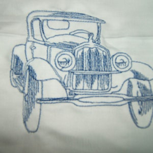 Quilt blocks, Old time cars, Machine Embroidery