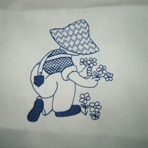 SunBonnet Sam Machine Embroidery Quilt Blocks Your Choice of Color there are 12 designs