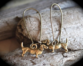 Clearance Dachshund Charm Earrings on Nickel and Lead Free Earwires