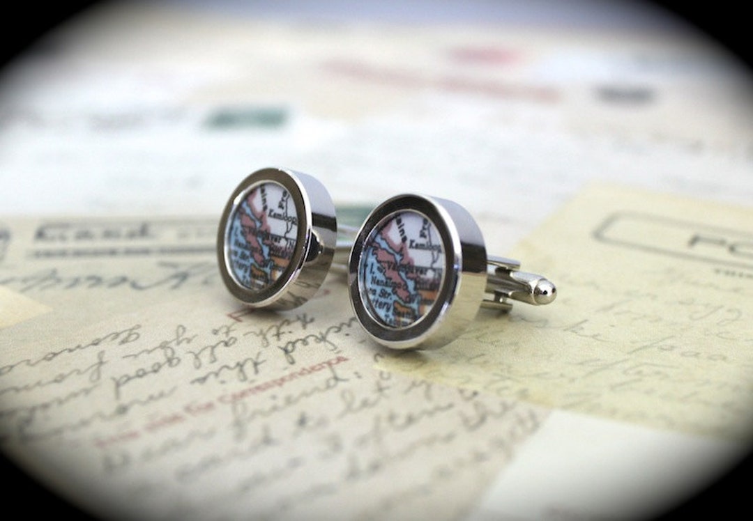 Authentic Vintage Vancouver Map Cufflinks Etsy