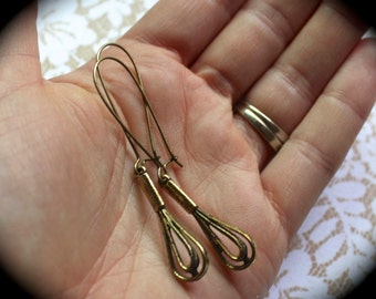 Whisk Charm Earrings on Nickel and Lead Free Earwires Baker Chef Cook