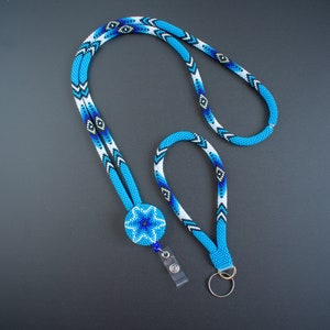 Beads retractable breakaway lanyard/ Beaded badge reel/ Native style necklace/wrist lanyard keychain