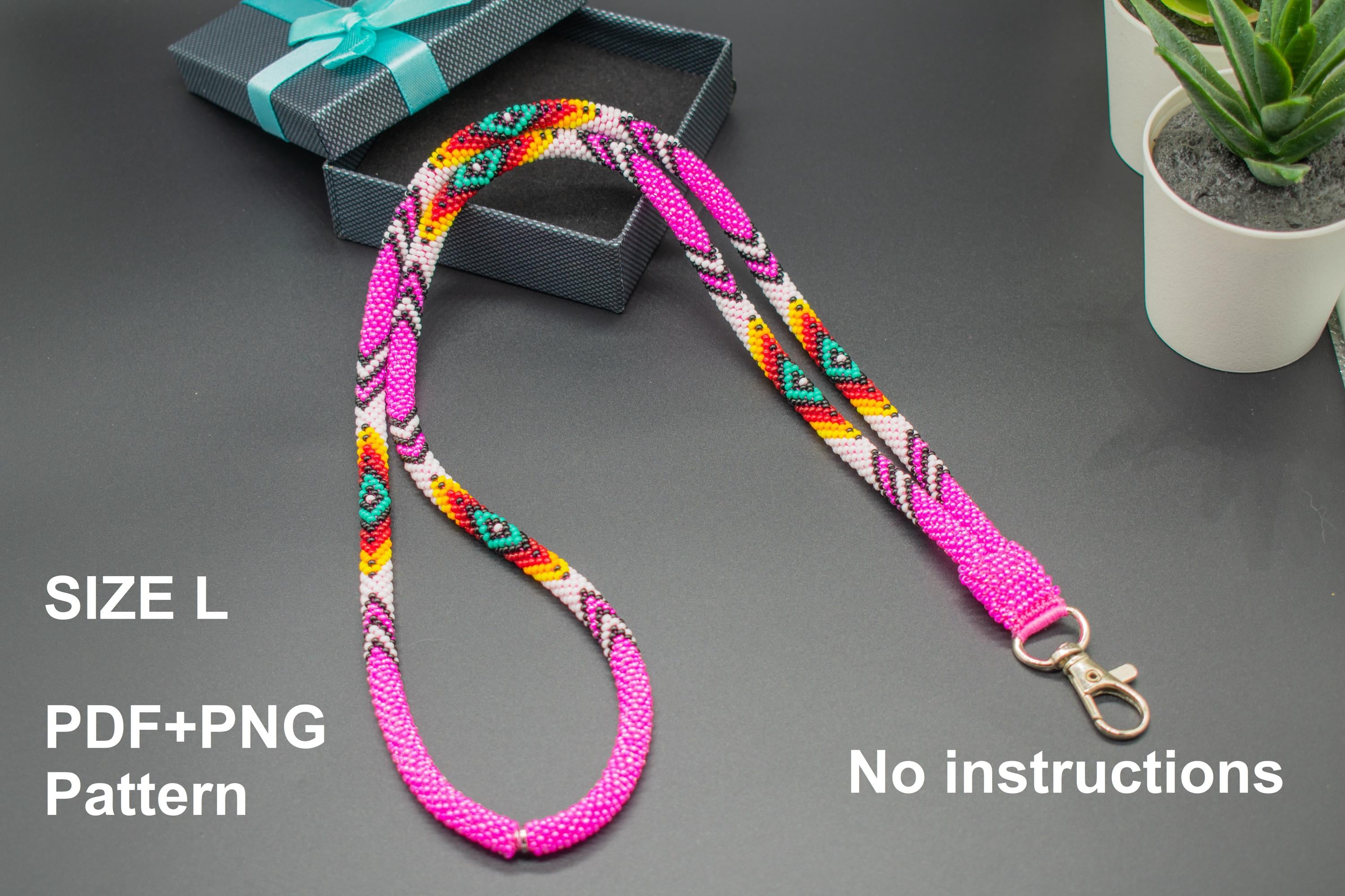 30 Beaded Crochet Patterns to Add Sparkle, Texture, and Giftable Charm 25 Bead Crochet Lanyard Pattern in Size L