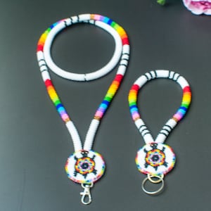 TURTLE Beaded Breakaway Lanyard with Medallion and Wristlet Keychain Native Americans style
