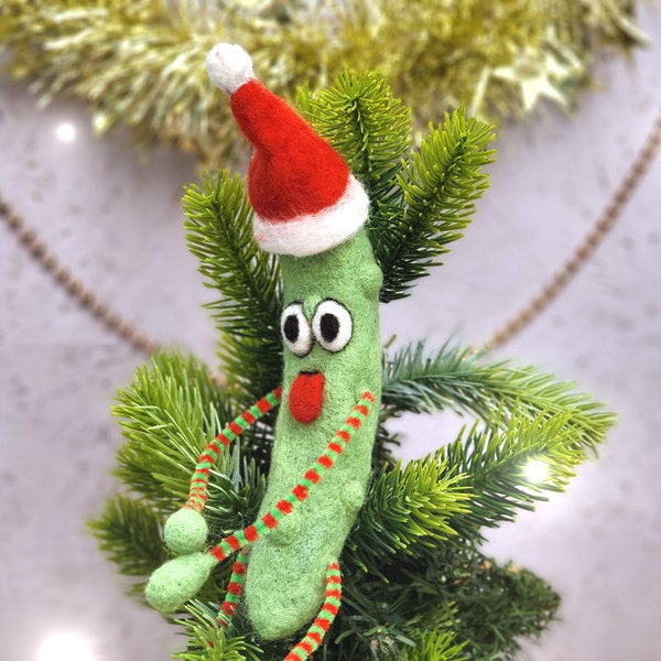 Pickle tree topper - pickled cucumber Christmas tree decoration