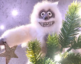 Christmas tree topper abominable snowman Christmas tree decorations Yeti figurine