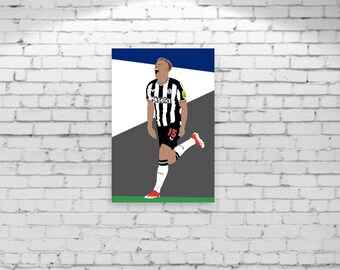 Harvey Barnes NUFC Newcastle United Football Club A4 A3 Print NUFC Print