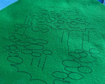 Pre-printed fabric from art embroidery kits, Claude Monet, Vincent van Gogh pattern on felt