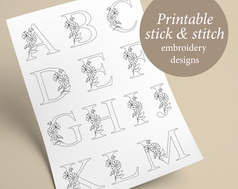 Stick and Stitch Alphabet Embroidery Peel and Stick Letter Hand ...