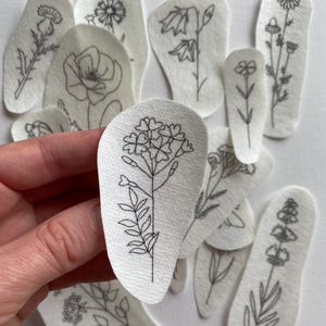 PDF Printable Stick and Stitch Embroidery Designs WILDFLOWERS, Floral ...