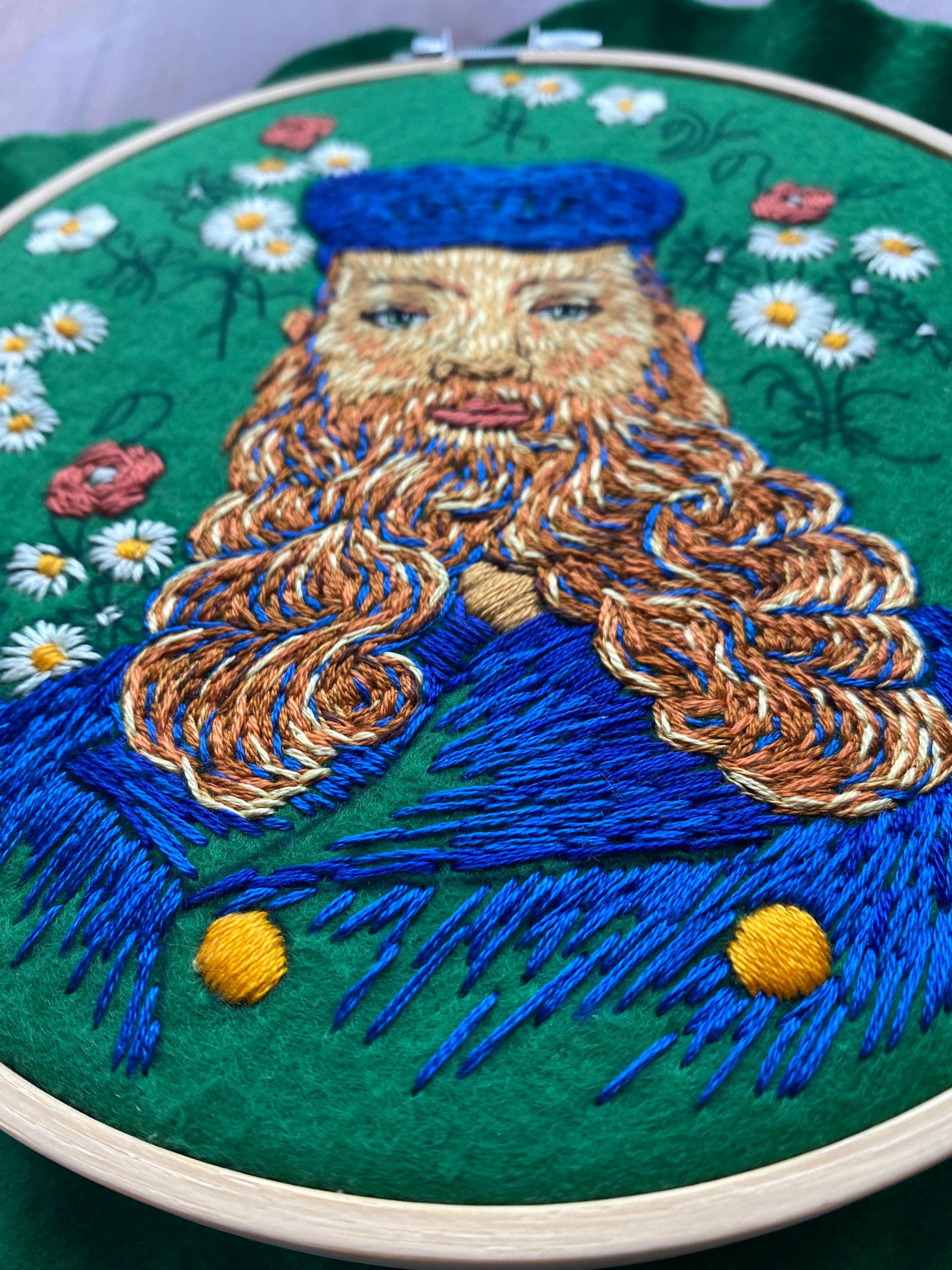 Portrait of Joseph Roulin Hand Embroidery Kit, Van Gogh Postman Roulin ...
