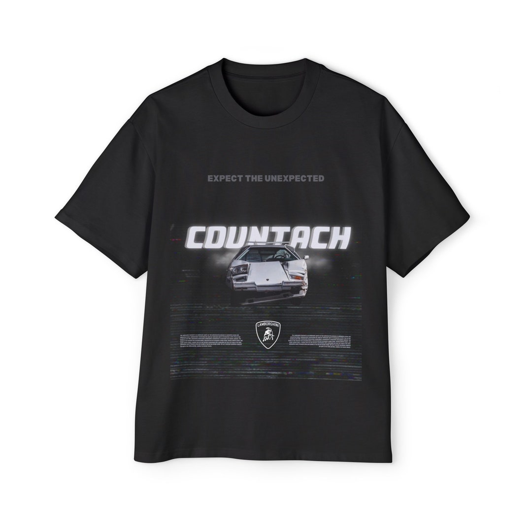 Lamborghini Countach Graphic Tee Classic Supercar Print T-shirt Retro ...