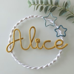 Personalized macrame crown for children, crown decoration with macrame rainbow, flower, star, dried flowers, boho atmosphere