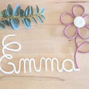 First name knitting flower, balloon, dinosaur, heart, personalized first name, first name wool wire, bedroom decoration child&#39;s first name, daisy
